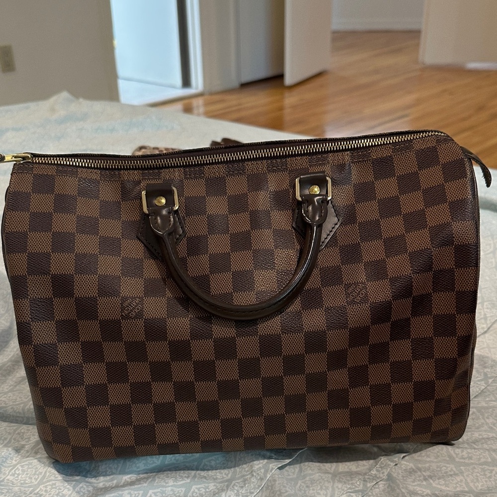 Brown Checkered Men's Bag